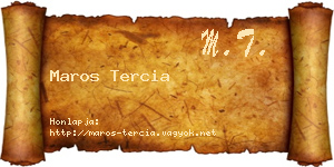 Maros Tercia névjegykártya
